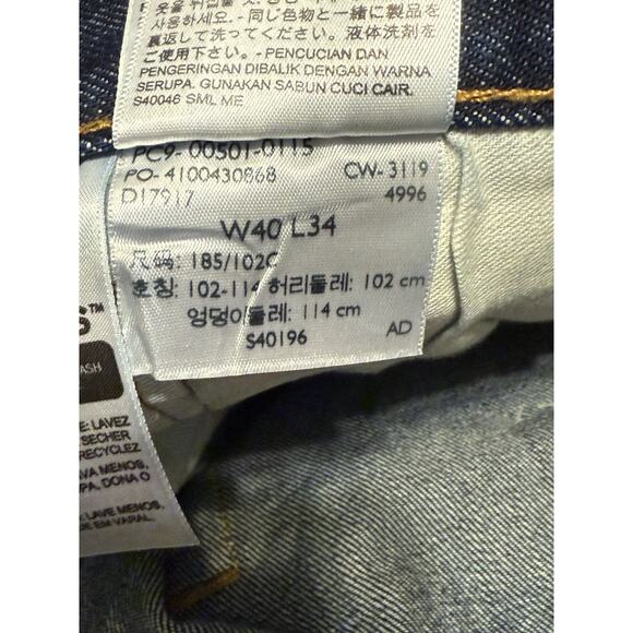 NEW Levi’s 501 Original Fit Straight Leg Dark Wash Button Fly Jeans 40x34 w/Tag - Picture 6 of 8